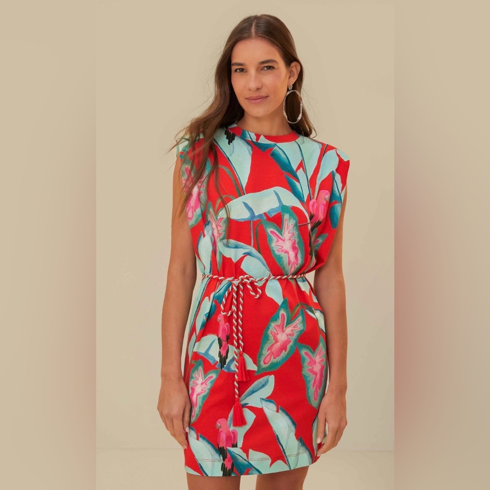 Farm Rio Summer Foliage T-shirt dress